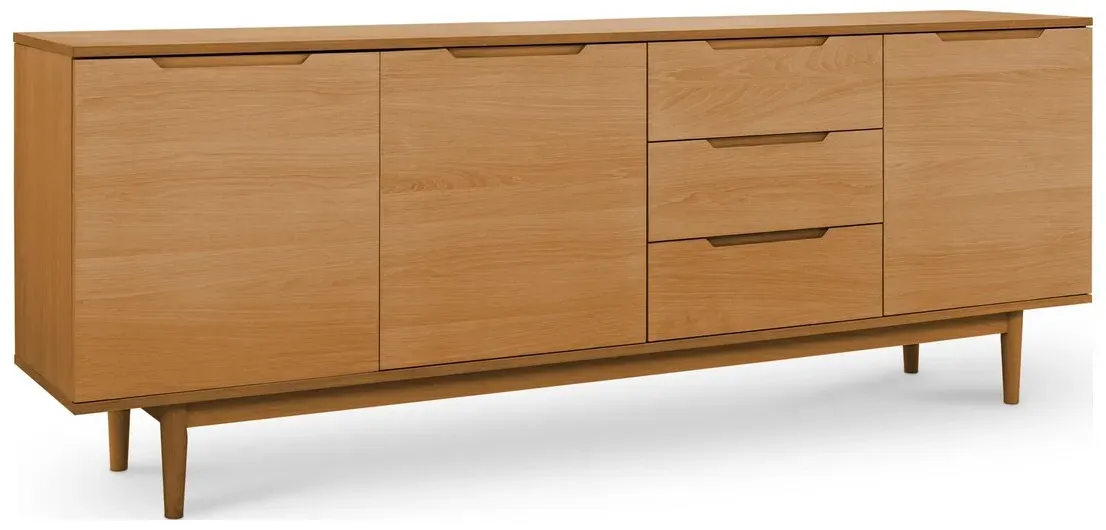 Sideboard Enimeta Eiche Natur 213 cm - 3 Türen, 3 Schubladen & Soft-Close