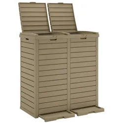 vidaXL Outdoor-Mülltonne Hellbraun 78x41x86 cm Polypropylen
