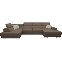 MIRJAN24 Ecksofa Cotere Bis, Bettkasten, U-Form (Matana 19 + Matana 19 + Matana 17, Seite: Links) - Braun/Beige