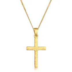 Elli Kette mit Anhänger »Halskette Kreuz Symbol Strukturiert 925 Silber« Elli Gold 45
