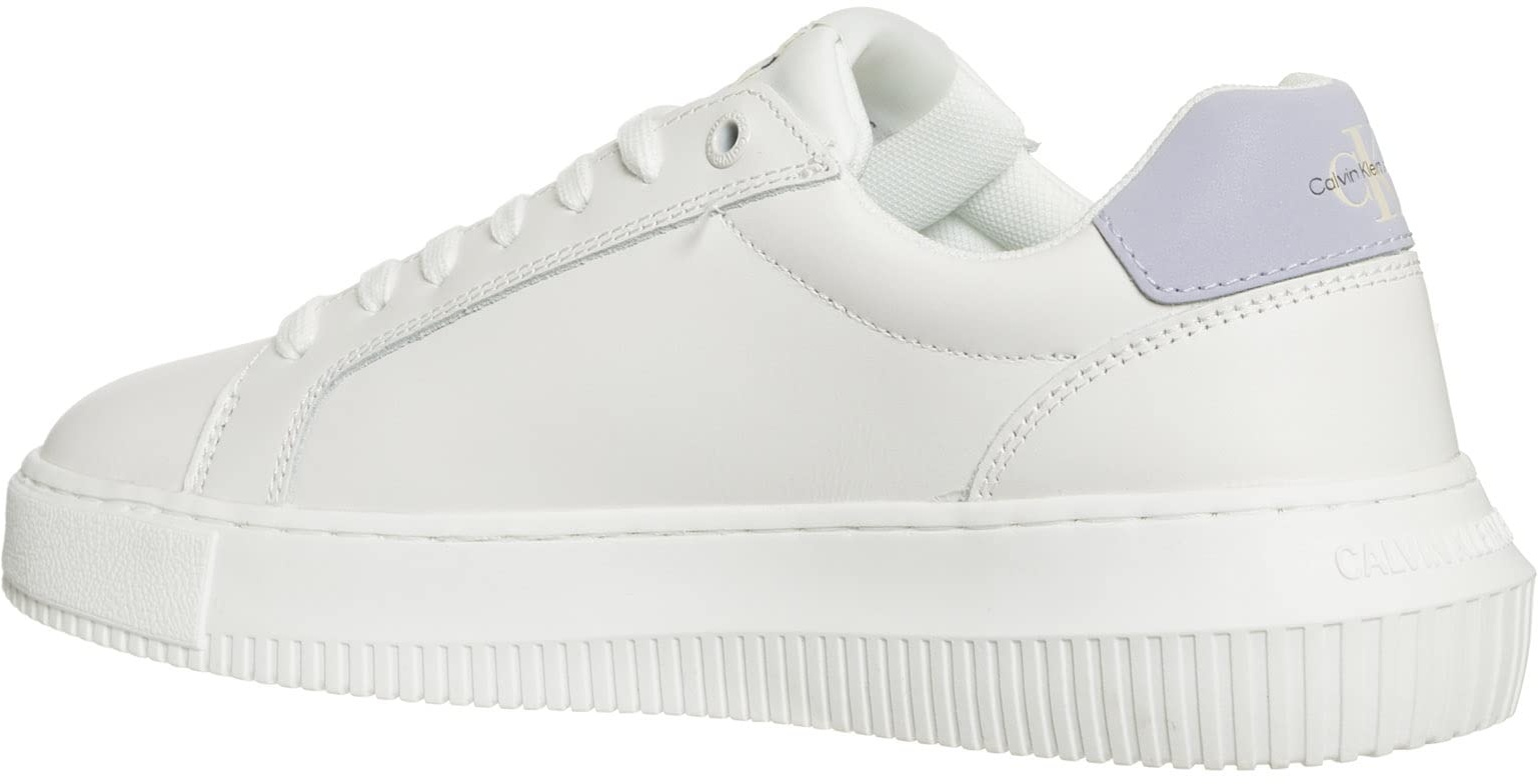 Calvin Klein Jeans Damen Sneaker White - Pearlized Lavender Aura 39 EU - 39 EU