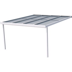 GUTTA Terrassendach Premium, BxT: 410,2×406 cm, Bedachung Doppelstegplatten, BxT: 410×406 cm, Dach Polycarbonat bronce weiß