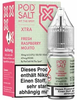Fresh Raspberry Mojito NicSalt Liquid by Pod Salt Xtra 10ml / 10mg