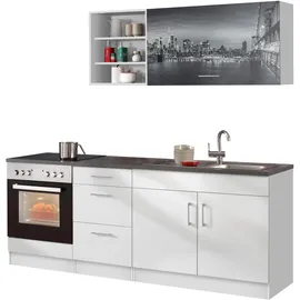 kochstation Küchenzeile KS-Paris 210 cm weiß