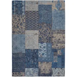 Teppich MY HOME "Ella" Gr. 4, blau, B:160cm H:10mm L:230cm, Baumwolle, Teppiche, Vintage Design, Wohnzimmer
