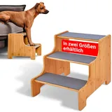 AMAZINGs Hundetreppe für kleine, mittlere und schwere Hunde, Katzen. 3 Stufen | Haustiertreppe, Junge und alte Katzen | 40 cm hoch für Sofa, Bett | Gelenkschonender Ersatz zu Hunderampe. 2024 Version