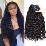 Water Wave Bundles Human Hair Menschliches Haar Brasilianisches Echthaar Tressen Locken Brazilian Virgin Hair Bundles 3 Curly Weave Bundles Human Hair Total 300g 12 14 16 Inch