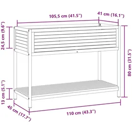 vidaXL Pflanzkübel mit Ablage 110 x 45 x 80 cm Braun