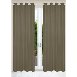HOMEbasics Ösenschal Atlantika, Taupe, Textil, Uni, 140x235 cm, Wohntextilien, Gardinen & Vorhänge, Fertiggardinen, Ösenschals