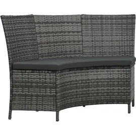 vidaXL Garten-Essgruppe 7-tlg. Tisch Ø 160 x 74 cm grau