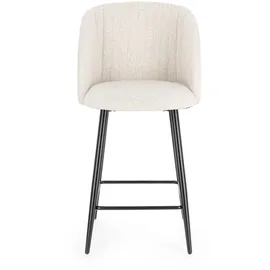 BIZZOTTO Barhocker Queen 2er-Set aus Boucle-Stoff, modern gepolstert, beige, stabiles Metallgestell