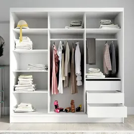 mebloland Schwebetürenschrank AURELIA 1 | Graphit | weiß /