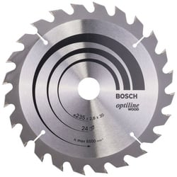 BOSCH Kreissägeblatt, Optiline Wood für Handkreissägen 24Z – 235 x 30 x 2,8 mm