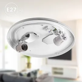 monzana Deckenlampe Taupe 38cm 2-flammig E27 Deckenleuchte 109129, braun, E27-Fassung, Ø 38 cm