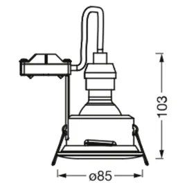 Osram Deckeneinbauleuchte 4,3W IP65 warmweiß