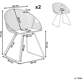 Beliani Stuhl 2er Set AURORA