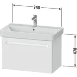 Duravit No.1 Waschtischunterbau wandhängend, 1 Auszug, 740x426x478mm, mit Siphonausschnitt und Innenschubkasten, N14383018180000, Farbe: Weiß matt