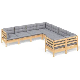 vidaXL Garten-Lounge-Set 8-tlg. grau