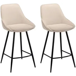 vente-unique Barhocker 2er-Set  - cremefarben