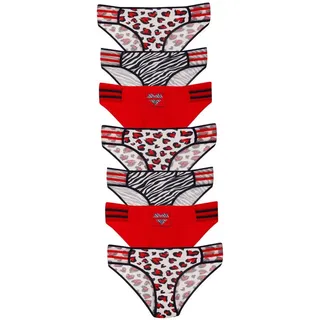 Dominant Bikinislip Damenunterwäsche (Packung, 7-St) aus elastischer Baumwolle bequem atmungsaktiv rot 3XL