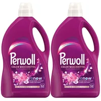 Perwoll Flüssig 2x 2,6 l (104 WL) Colorwaschmittel (Spar-Pack, [2-St. Feinwaschmittel reinigt sanft und erneuert Farben und Fasern für alle farbigen Textilien, mit Dreifach-Renew-Technologie)