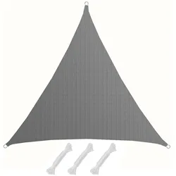 UV Sonnensegel 6x6x6 m HDPE Dreieck Sonnenschutz Überdachung Balkon Garten Grau