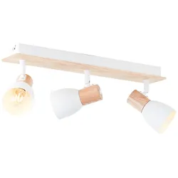 BRILLIANT Deckenstrahler "Daintree", weiß (weiß, natur), H: 16,5cm, Lampen, Nature Style - schwenkbar- dimmbar - 47,5cm Breite - E14 Fassung