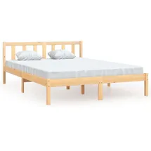 vidaXL Massivholzbett 160 x 200 cm Braun