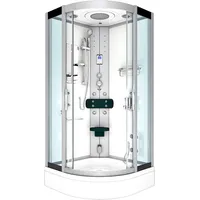 AcquaVapore D46-60T0-EC Komplettdusche mit Schiebetür 100 x 100 cm weiß Sicherheitsglas D46-60T0-EC