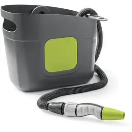 G F Garden G.F. SRL, Aquapop Grey Pro 15, selbstverlängernder Gewebeschlauch Made IN Italy, mit starrem Kunststoffbehälter, ergonomischer Mini-Gartenspritze, Anschlüsse zur Bewässerung von Gärten, dunkelgrau