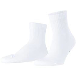 FALKE Unisex Socken - Kurzsocken, Baumwollmischung, Run Rib, Bündchen, einfarbig Weiß 35-36