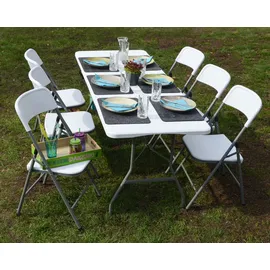 AMANKA Gartentisch mit 6 Stühlen Garten Sitzgruppe Essgruppe