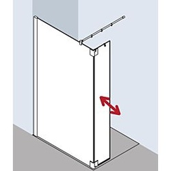 Kermi Pasa XP Seitenwand mit beweglichem Flügel PXT1L120201AK 120x200cm, silber mattglanz, ESG klar, links, auf Duschwanne