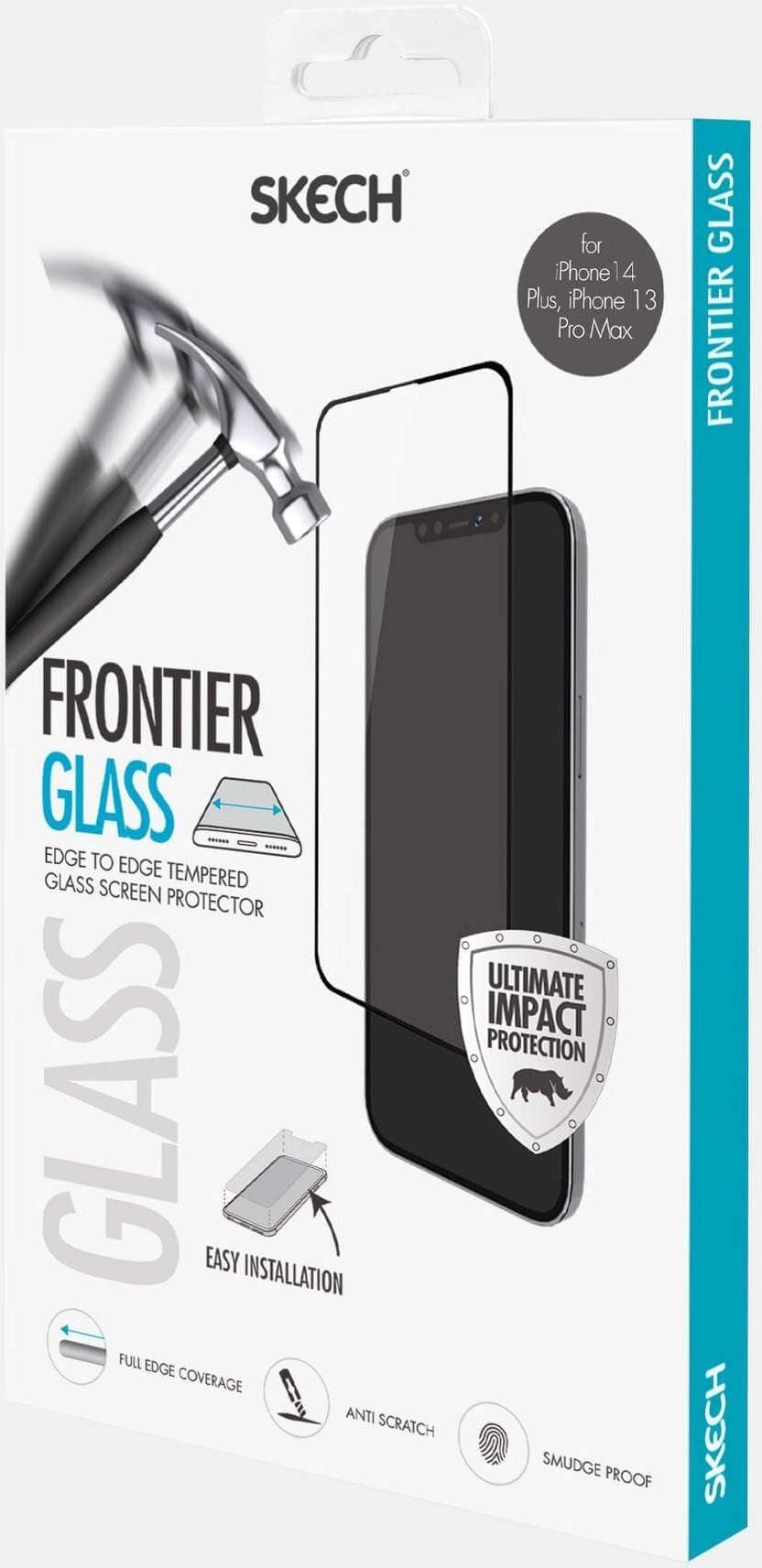 Skech Frontier Full-Fit Tempered Glass Displayschutz (iPhone 13 Pro Max, iPhone 14 Plus), Smartphone Schutzfolie