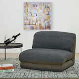 Mendler Schlafsessel HWC-E68, Schlafsofa Funktionssessel Klappsessel Relaxsessel, Stoff/Textil ~ khaki/dunkelgrau