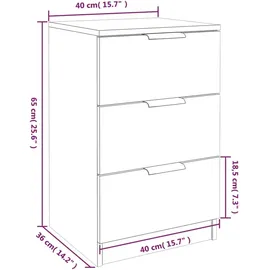 vidaXL Nachttisch Weiß 40x36x65 cm