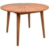 Gardenson Gartentisch, Hellbraun, Holz, Akazie, massiv, rund, rund, 110x75x110 cm, regenabweisend, Schirmloch, UV-beständig, wetterbeständig, Gartenmöbel, Gartentische, Gartentische