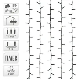 ECD Germany Solar Lichterkette Aussen 11m 560 LED Warmweiß, Weihnachtsbeleuchtung Outdoor, IP44 Wetterfest 13 Modi & Timer Solarlichterkette mit