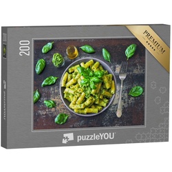 puzzleYOU Puzzle Frisch gekocht: Pasta-Pesto, vegan, 200 Puzzleteile, puzzleYOU-Kollektionen Pasta
