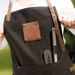 Grillschürze aus Stoff mit Leder-Elementen  - Beefer