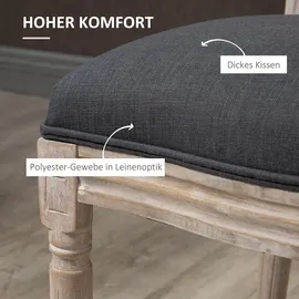 Homcom Esszimmerstühle 2er Set Küchenstuhl mit Rattan-Rückenlehne, Leinenoptik, Gepolsterter Polsterstuhl im Französischen Stil, für Wohnzimmer, Esszimmer, Stühle, Esszimmerstühle, Vierfußstühle