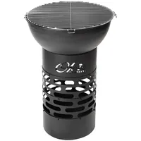 Oleio BBQ Grill- und Feuerstelle, 60cm Grillschale & 40cm Feuertonne, Inkl. Grillrost, Hitzebeständig, Für Holzkohle & Scheitholz, Grilltonne, Feuertonne für den Garten