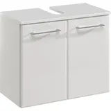 Waschbeckenunterschrank SAPHIR "Quickset 376 Unterbeckenschrank, Weiß Hochglanz, 2 Türen", weiß, B:60cm H:53cm T:33cm, Holzwerkstoff, Schränke, Waschbeckenunterschrank, Waschbeckenschrank inkl. Türdämpfer, 60 cm breit, ohne Waschbecken