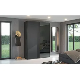 Sconto Schwebetürenschrank Dreamer 153 x 220 x 65 cm Schwarz/Weiß