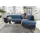 TRENDMANUFAKTUR Ecksofa "Rondo 3, zeitlos & bequem, Materialmix, L-Form, Breite 265cm", schwarz (schwarz, petrol), B:265cm H:85cm T:190cm, Kunstleder SOFTLUX / Struktur (77% Polyester; 23% Polyacryl);Luxus-Microfaser ALCAZAR (100% Polyester) / Feinstruktur (100% 