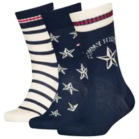 Tommy Hilfiger Socken (3-Paar) mit auffälliger Musterung blau 27-30