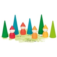 GoKi Zwergenwald, 9 Teile 7 cm Zwerge Bäume Spielfiguren