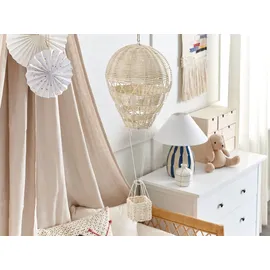 Beliani Wandobjekt Ballon Bemba Rattan 60 cm Naturfarben