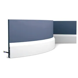 Orac DECOR SX172F AXXENT Flexible Sockelleiste Zierleiste Stuckleiste 2 m 200 cm x 8,5 cm x 1,4 cm Weiß