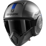 SHARK Street-Drak Tribute Rm Helm, grau-blau-silber, Größe XS